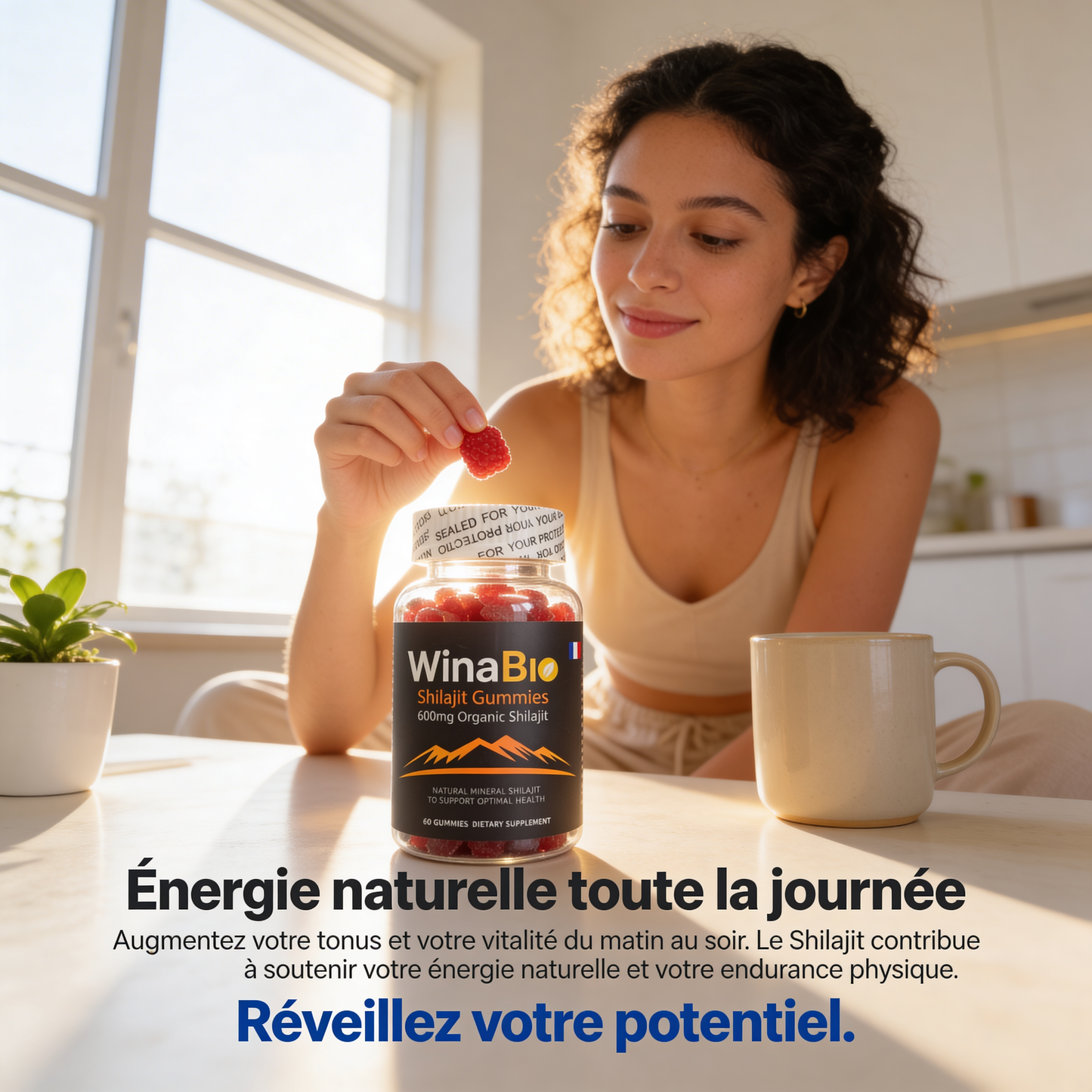 WinaBio – Gummies Shilajit de l’Himalaya (60 bonbons, 600 mg)