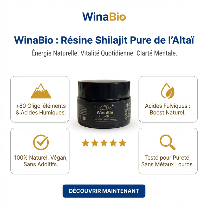Résine de Shilajit WinaBio - texture résine pure